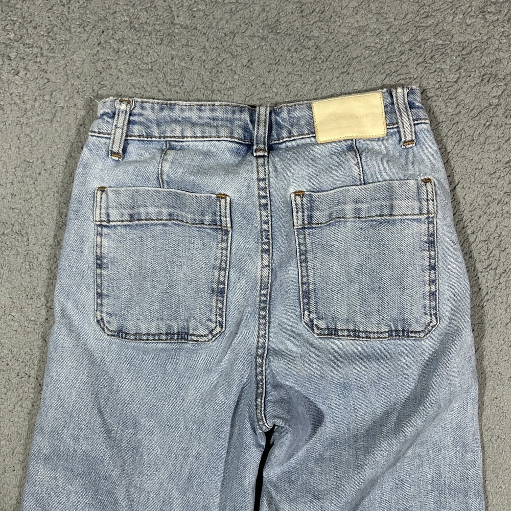 Everlane Cropped Wide Leg Jeans Womens 25 Light Wash Denim High Rise #3182 - Picture 6 of 9
